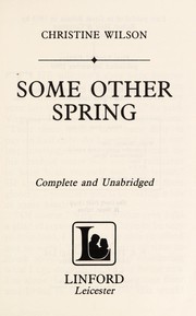 Cover of Some Other Spring by Christine Wilson