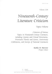 Cover of Nineteenth-century literature criticism by Kathy D. Darrow