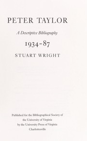 Cover of Peter Taylor by Stuart T. Wright