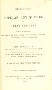 Front cover of Observations on the popular antiquities of Great Britain by John Brand