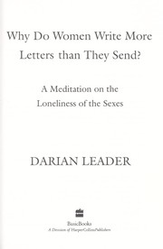 Front cover of Why Do Women Write More Letters Than They Post? by Darian Leader