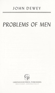 Cover of Problems of men by John Dewey