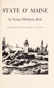 Front cover of State o' Maine by Louise Dickinson Rich
