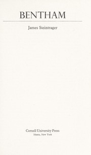 Cover of Bentham by James A. Steintrager