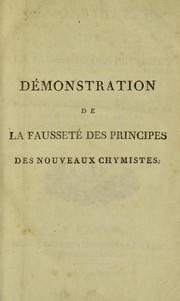 Front cover of Démonstration de la fausseté des principes des nouveaux chymistes by Antoine Grimoald Monnet