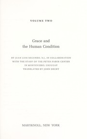 Front cover of Gracia y condición humana by Juan Luis Segundo