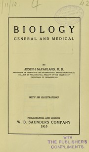Front cover of Biology, general and medical by McFarland, Joseph