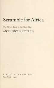 Cover of Scramble for Africa by Anthony Nutting