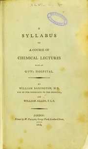 Front cover of A syllabus of a course of chemical lectures read at Guy's Hospital by William Babington