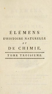 Cover of ©l©♭mens d'histoire naturelle et de chimie by Antoine François de Fourcroy
