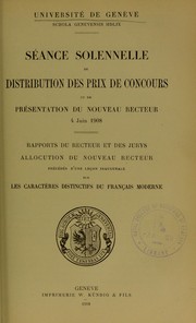 Cover of S©♭ance solennelle de distribution des prix de concours et de pr©♭sentation du nouveau recteur, 4 juin 1908 by Alexis Fran©ʹois