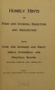 Front cover of Homely hints on food and cooking, digestion and indigestion by Alfonse