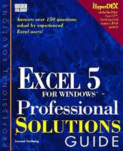 Front cover of The Excel 5 professional solutions guide by Conrad George Carlberg