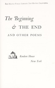 Front cover of The Beginning and the End, and Other Poems by Robinson Jeffers
