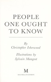 Front cover of People one ought to know by Christopher Isherwood