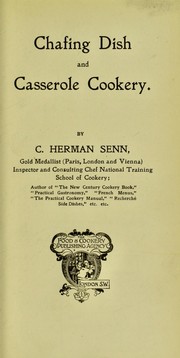 Front cover of Chafing dish and casserole cookery by Charles Herman Senn