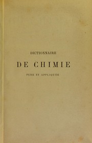 Cover of Dictionnaire de chimie pure et appliqu©♭e by Ad Wurtz