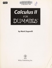Cover of Calculus II For Dummies by Mark Zegarelli