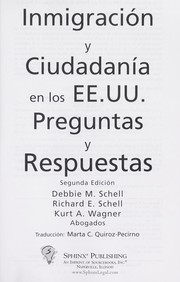 Front cover of Inmigracion y ciudadania en los EE.UU by Debbie M. Schell