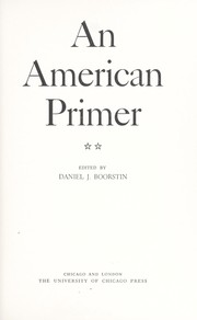 Cover of An American Primer by Daniel J. Boorstin