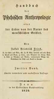 Cover of Handbuch der psychischen Anthropologie by Jakob Friedrich Fries
