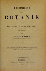 Front cover of Lehrbuch der botanik nach dem gegenwärtigen stand der wissenschaft by Sachs, Julius