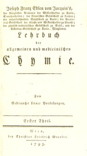 Cover of Joseph Franz Edlen von Jacquin's Lehrbuch der allgemeinen und medicinischen Chymie, zum Gebrauche seiner Vorlesungen by Jacquin, Joseph Franz Freiherr von