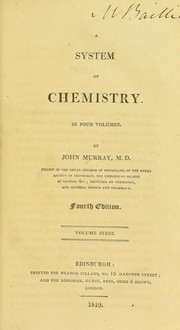 Cover of A system of chemistry by J. Murray