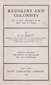 Front cover of Redskins and colonists by G. A. Henty