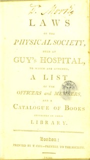 Front cover of Laws of the Physical Society, held at Guy's Hospital, instituted A.D. 1771 by Wilks, Samuel Sir