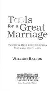 Cover of Tools for a great marriage by William Batson