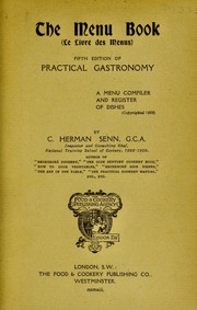 Front cover of The menu book (le livre des menus) by Charles Herman Senn