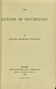 Cover of An outline of psychology by Edward Bradford Titchener