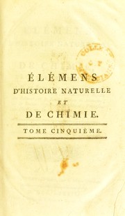 Cover of ©l©♭mens d'histoire naturelle et de chimie by Antoine François de Fourcroy