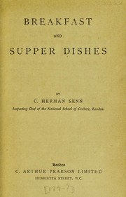 Front cover of Breakfast and supper dishes by Charles Herman Senn