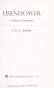 Cover of Eisenhower as military commander by E. K. G. Sixsmith