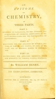 Cover of An epitome of chemistry by Henry, William
