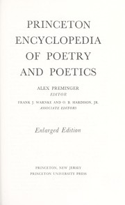 Cover of Princeton encyclopedia of poetry and poetics by Alex Preminger