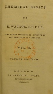 Cover of Chemical essays by Richard L. Watson Jr.