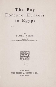 Front cover of The boy fortune hunters in Egypt by L. Frank Baum