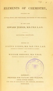 Cover of Elements of chemistry by Turner, Edward