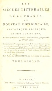 Front cover of Les siècles littéraires de la France by Nicolas Toussaint Lemoyne Desessarts