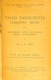 Cover of Tried favourites cookery book by Kirk, E. W. Mrs
