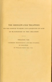 Cover of Chemistry, meteorology and the function of digestion considered with reference to natural theology by William Prout
