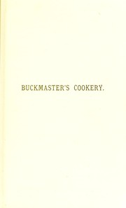 Cover of Buckmaster's cookery by J. C. Buckmaster