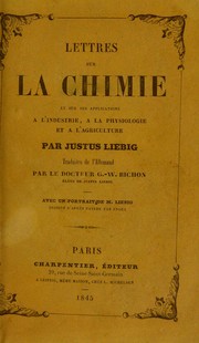 Cover of Lettres sur la chimie et sur ses applications ©  l'industrie, ©  la physiologie et ©  l'agriculture by Liebig, Justus Freiherr von