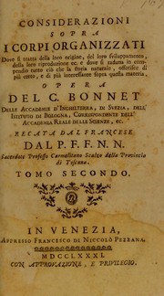 Front cover of Considerazioni sopra i corpi organizzati ... by Charles Bonnet
