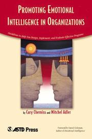 Cover of Promoting emotional intelligence in organizations by Cary Cherniss