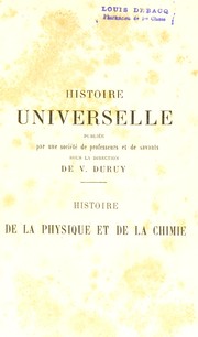 Cover of Histoire de la physique et de la chimie depuis les temps les plus recul©♭s jusqu'©  nos jours ... by Jean Chrétien Ferdinand Hoefer