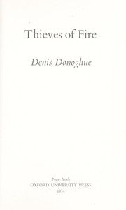 Front cover of Thieves of fire by Denis Donoghue